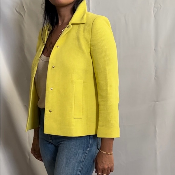 ZARA basic yellow cropped jacket - Picture 4 of 13